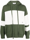 MSGM TWO-TONE KNITTED HOODIE