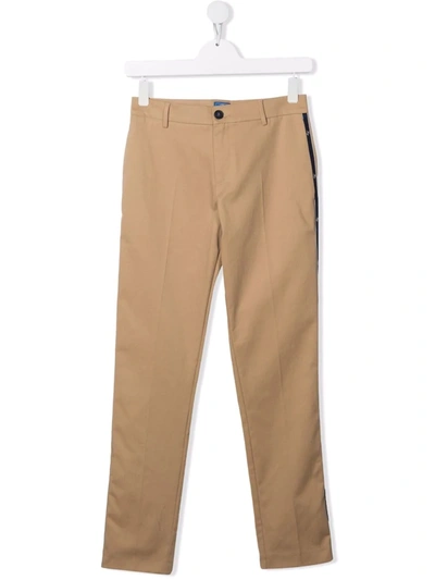 Fay Teen Four-pocket Stretch-cotton Trousers In Beige