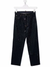 DSQUARED2 TEEN MID-RISE STRAIGHT-LEG JEANS