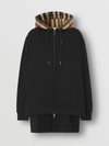 Burberry Asymmetric Hem Oversized Hoodie In Black