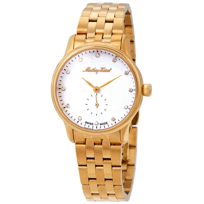 Mathey-tissot Edmond Metal Crystal White Dial Ladies Watch D1886mpi In Gold / Gold Tone / White
