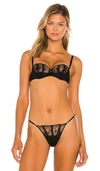 Fleur Du Mal Frankie Lace Boned Balconette Bra In Black