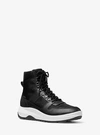 Michael Kors Asher Logo Jacquard And Leather Boot In Black