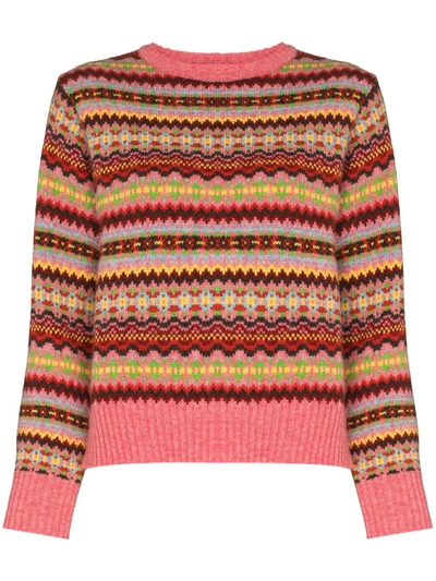 Molly Goddard Carla Fair Isle Sweater In Pink