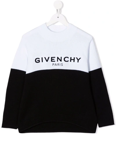 Givenchy Kids' Logo-print Long-sleeved Sweater In Black