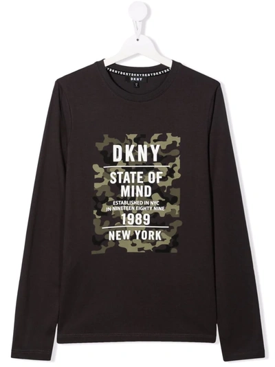 Dkny Teen Logo-print T-shirt In Grey