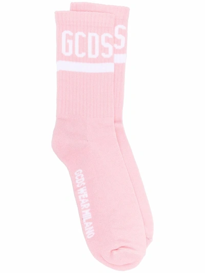 Gcds Man Pink Socks With Logo