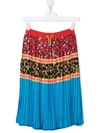 THE MARC JACOBS TEEN MULTI-PATTERN PLEATED MINI SKIRT