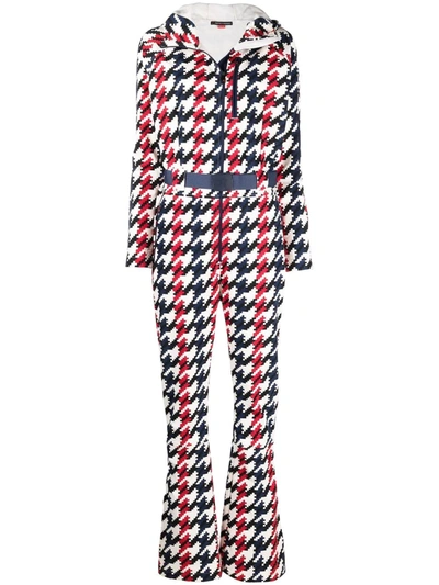 Perfect Moment Star Houndstooth-print Jumpsuit In 白色