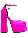 Versace Pink Medusa Aevitas Platform Heels In 粉色