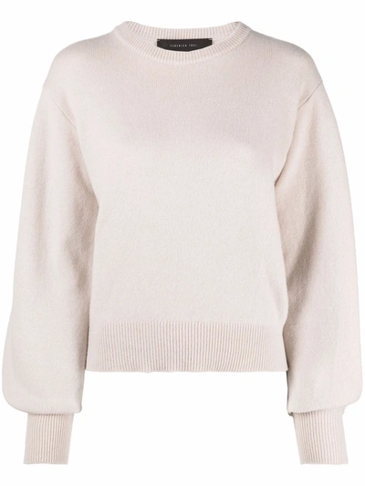 Federica Tosi White Round-neck Jumper With Balloon Sleeves