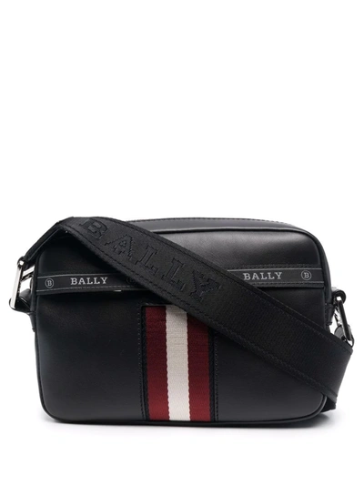 Bally Logo-trim Leather Shoulder Bag In 黑色