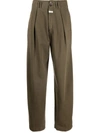 Etro Pleat-detail High Waisted Trousers In 绿色