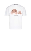 Palm Angels Teddy Bear-logo Cotton-jersey T-shirt In White