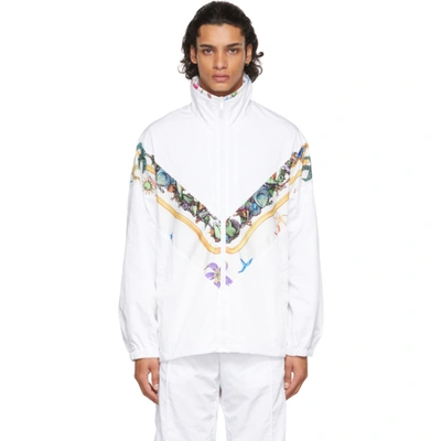 Versace Shell-print Technical Track Jacket In White