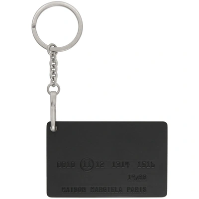 Maison Margiela Black & Silver Credit Card Keychain In Black/silver