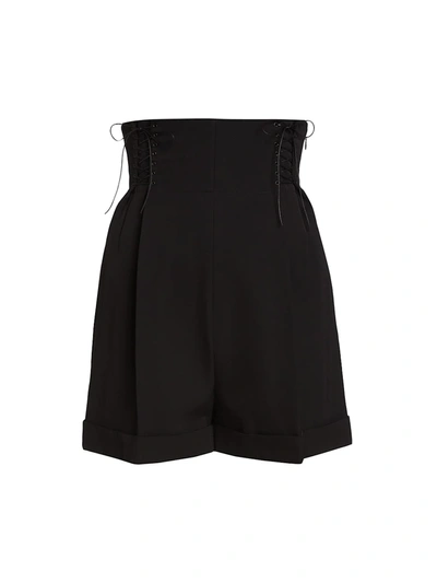 Ala A Lace-up Shorts In Noir