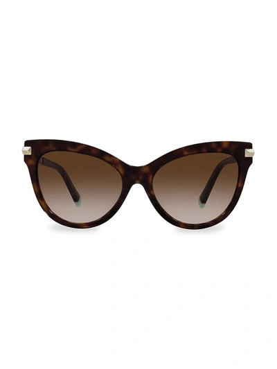 Tiffany & Co Roman Numerals Acetate Cat-eye Sunglasses In Havana/brown