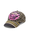 VERSACE MEN'S SILK & TWILL MONOGRAM BASEBALL CAP,400014809411