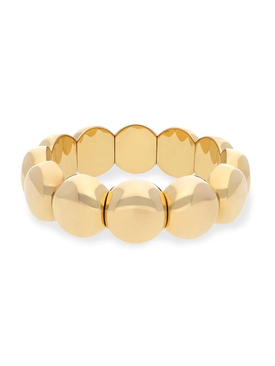 Roberto Demeglio Aura Dama 18k Gold-plated Ceramic Stretch Bracelet In Yellow Gold