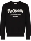 Alexander Mcqueen Graffiti Logo-print Cotton Sweatshirt In Black
