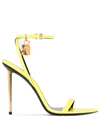 Tom Ford Yellow Padlock 105 Leather Sandals In U2018