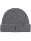 POLO RALPH LAUREN EMBROIDERED-LOGO RIBBED BEANIE HAT