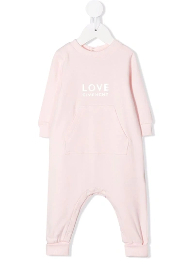 Givenchy Embroidered-logo Babygrow In Pink