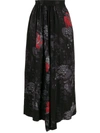 Y's Graphic-print Flared Trousers In Black