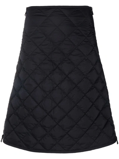 Moncler Quilted High-rise Skirt In Black