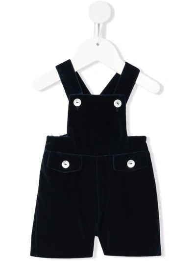 Mariella Ferrari Babies' Velvet-effect Cotton Shorties In Blue