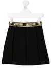 MOSCHINO LOGO-WAIST PLEATED SKIRT