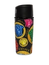 VERSACE EMBELLISHED MEDUSA TRAVEL MUG MULTICOLOR AND BLACK