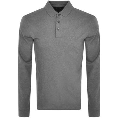 Boss Business Boss Pado 11 Long Sleeved Polo T Shirt Grey
