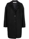Palm Angels Logo-print Single-breasted Coat In Black