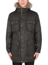 Belstaff Pathmaster Logo-appliquéd Faux Fur-trimmed Padded Waxed-cotton Parka In Green