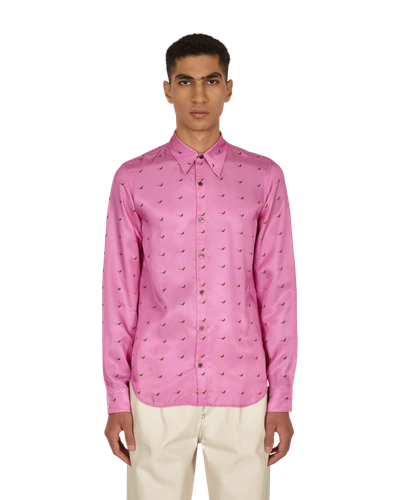 Dries Van Noten Chaine Long Sleeve Shirt In Pink