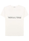 Saint Laurent Reverse Logo T-shirt In White And Black