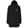 KENZO BLACK LOGO HOODED SHELL COAT,4104277