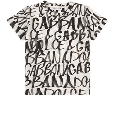 Dolce & Gabbana Babies'  White Grafitti Logo T-shirt