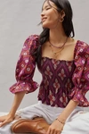 Conditions Apply Smocked Sweetheart Blouse In Assorted