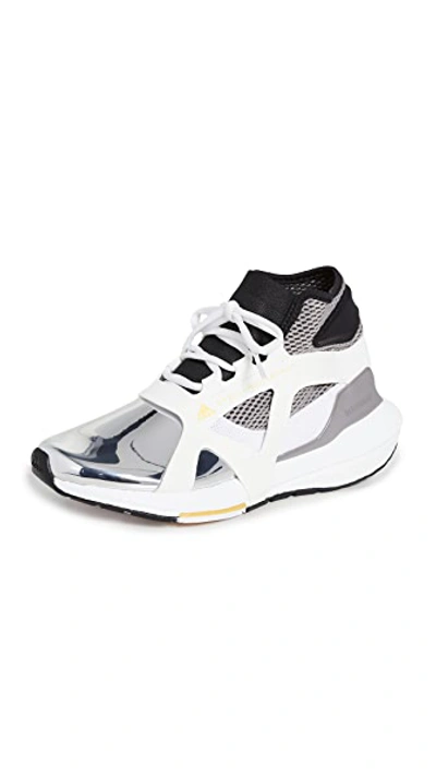 Adidas By Stella Mccartney Asmc Ultraboost Recycled Trainer Sneakers In White/ Silver/ Yellow