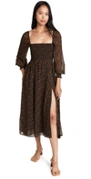 OPT O. P.T CLASSIC SMOCKED MAXI DRESS BLACK FLORAL,OPTTT30102