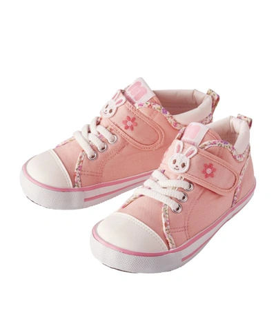 Miki House Kids' Floral Bunny Sneakers In Pink