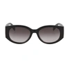 Alexander Mcqueen Graffiti Round Acetate Sunglasses In Black Black Grey