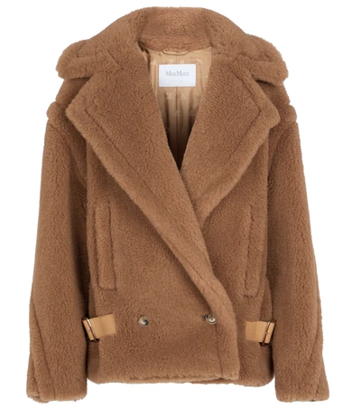 Max Mara Kiota Double-breasted Camel Wool And Silk-blend Jacket In Brown