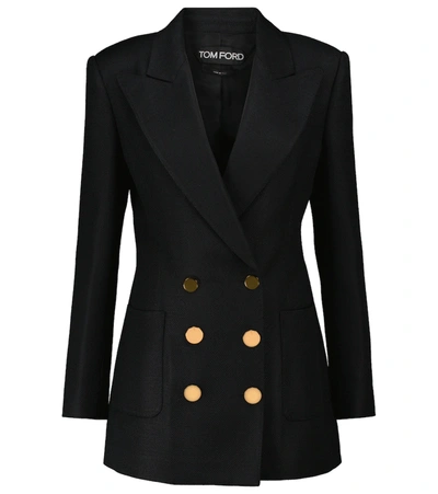 Tom Ford Peak-lapels Double-breasted Blazer In Black