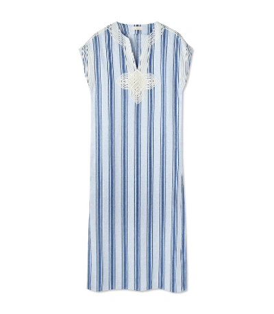 Tory Burch Awning Stripe Caftan In Grand Awning Stripe