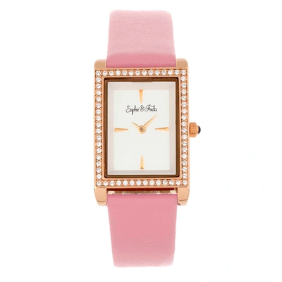 Sophie And Freda Wilmington Quartz Crystal Silver Dial Ladies Watch Sf5606 In Gold Tone / Pink / Rose / Rose Gold Tone / Silver