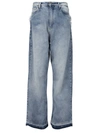 Natasha Zinko Heart-pocket Wide-leg Jeans In Blue